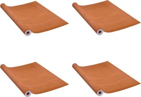 vidaXL 4 db világos tölgyszínű öntapadó PVC ajtófólia 210 x 90 cm