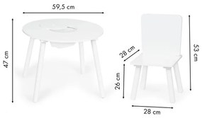 Fából készült gyerek asztal  MODERN+ 2 szék