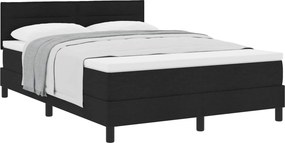 vidaXL Boxrugós ágy matracmal fejtámlával Fekete 140 x 190 cm szövet