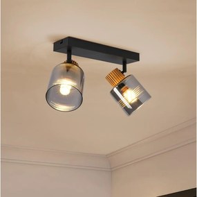 Brilagi - HYGGE 2xE14/15W/230V spotlámpa fekete/füstszínű