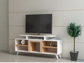 TV szekrény Kutay - White, Teak