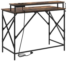 Asztal tárolóval Füstölt tölgy 100 x 50 x 86.5 cm Faanyag