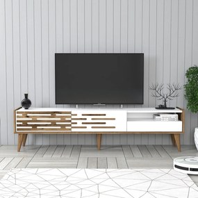 Valensiya TV-állvány, dió-fehér, 180 cm – TR845HCT5350