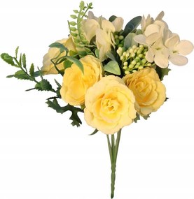 Sárga Tavaszi Csokor Művirágok Hortenzia és Rózsa Dekoráció