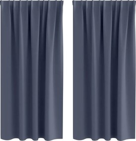 vidaXL Fekete Függöny Gyűrűkkel 2 pcs Antracit 175 x 140 cm Poliészter