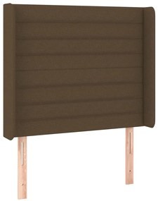 sötétbarna szövet LED-es fejtámla 103x16x118/128 cm