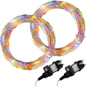VOLTRONIC® LED lánc készlet 2 db 50 LED színes