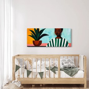 Kép - Nő virággal (120x50 cm)