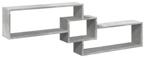 betonszürke szerelt fa faliszekrény 158 x 18 x 53 cm