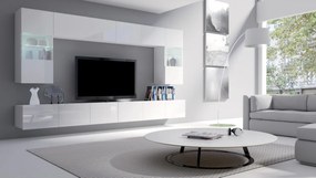 Calabrini magasfényű fehér nappali szekrénysor 300cm