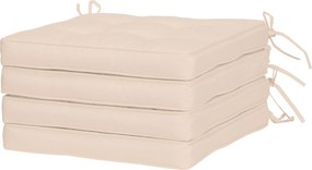 Outsunny Kerti Székpárna Készlet 42x42x5 cm 4 Darab Vízálló Kerti Székpárnák 2 Rögzítő Fukszon Krém | Aosom