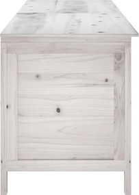 vidaXL fehér tömör fenyőfa kerti tárolóláda 198,5 x 50 x 56,5 cm
