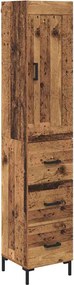 vidaXL Magasfiú fiókkal Öreg fa 34,5 x 34 x 180 cm Faanyag