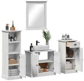 Fürdőszoba bútor szett 3 pcs antik fehér 37 x 34 x 110 cm
