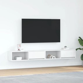 2 db fehér szerelt fa TV-szekrény 100x31x25,5 cm
