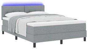 Boxspring ágy matraccal és LED világítással Szürke 160x200 cm Szövet