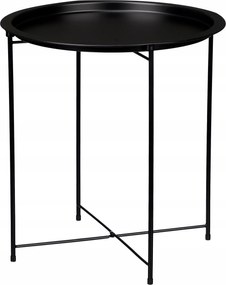 Dohányzóasztal Fém Fekete Kerek Összecsukható Ø 47 cm A Nappaliba