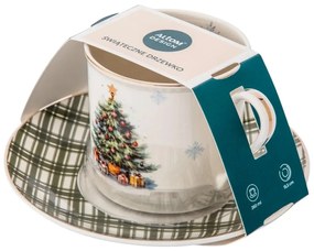 Altom Christmas Tree porcelán csésze és csészealj260 ml
