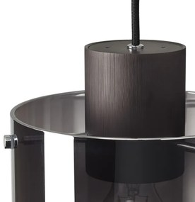 Brilliant - BETH kábeles függeszték 3xE27/60W/230V fekete/füstszínű