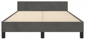 sötétszürke bársony ágykeret matrac nélkül 120x200 cm
