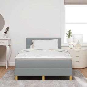 Box Spring ágy matraccal Világosszürke 120x190 cm Szövet