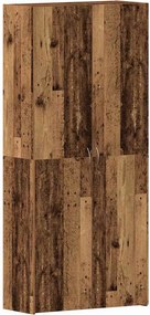 vidaXL Cipőszekrény polcokkal ajtóval Barna 80 x 35.5 x 180 cm Faanyag