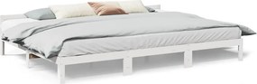vidaXL családi ágykeret matrac nélkül fehér 240x200cm tömör fa fenyőfa