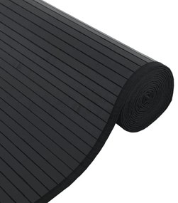 négyszögletű fekete bambusz szőnyeg 60 x 200 cm