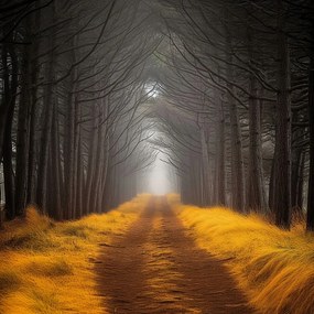 Vászonkép Canvas Tájkép Út Ösvény Sikátor Fák Ősz 40x40