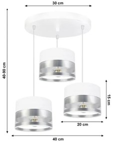 Csillár zsinóron MILO 3xE27/60W/230V ezüst