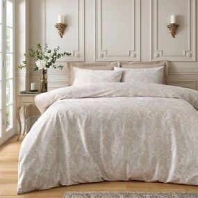 Bézs egyszemélyes bársony ágyneműhuzat 135x200 cm Bridgerton Regal Birds – Catherine Lansfield