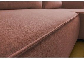 Rózsaszín kinyitható sarokkanapé (variálható) Nihad – Bobochic Paris