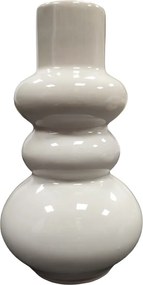 Gyertyatartó Mini Váza Kerámia Váza 13cm Fehér Hosszú Gyertya