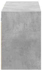 betonszürke falra szerelhető TV-szekrény LED-del 130x31x45 cm