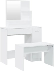 vidaXL fehér fésülködőasztal-szett 86,5 x 35 x 136 cm
