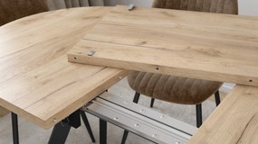 Mazzoni Ovális bővíthető ALMO asztal Craft Arany Tölgy / fekete lábakkal