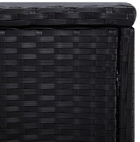 piros polyrattan napozóágy párnával és teázóasztallal