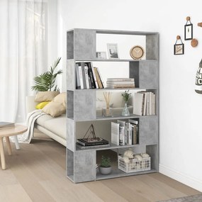 betonszürke térelválasztó könyvszekrény 100x24x155 cm