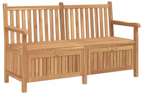vidaXL pad tárolóval ajtóval Barna 150 x 60 x 90 cm Tömör Teakfa