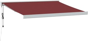 vidaXL burgundi vörös automata behúzható napellenző 350 x 250 cm