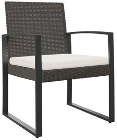 2 db barna polyrattan kerti étkezőszék