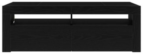 TV Szekrény LED világítással Fekete Tölgy 120x35x40 cm Szerelt Fa