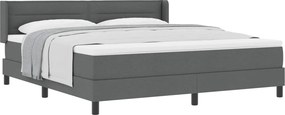 vidaXL Boxrugós ágy matracmal Sötétszürke 200 x 180 cm Poliészter