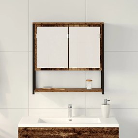 Fürdőszoba Tükrös Szekrény Régi Fa 60x16x60 cm Mérnöki Fa