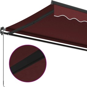Burgundi vörös kézzel kihúzható napellenző 600 x 350 cm