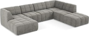 Szürke bársony sarokkanapé (U alakú) Aloha – Makamii