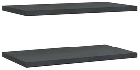2 db fekete rozsdamentes acél fali polc 75 x 40 x 3 cm