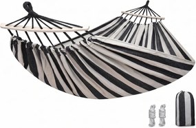 Függőágy ZENVIO COMFORT 200x80 cm, szürke-fehér + ingyenes táska