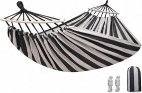 Függőágy ZENVIO COMFORT 200x80 cm, szürke-fehér + ingyenes táska