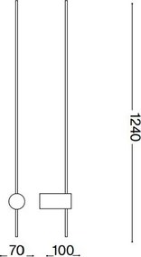 Ideal Lux - LED Fali lámpa ESSENCE LED/19W/230V 3000K 124 cm CRI 90 fekete
